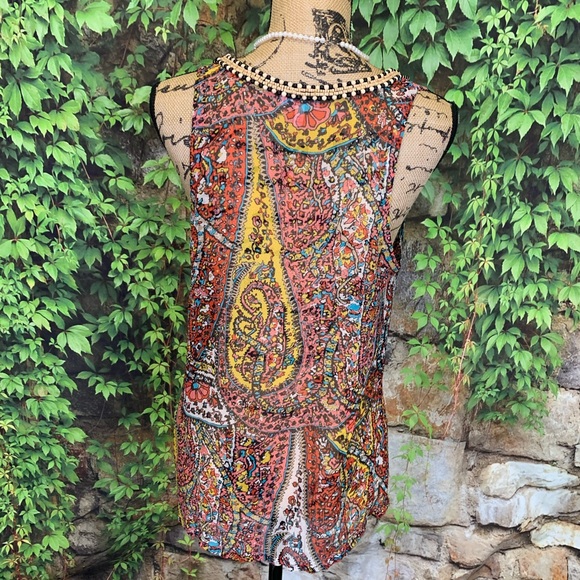 JOIE Silk Chiffon Semi-Sheer Tank, M - Picture 6 of 11